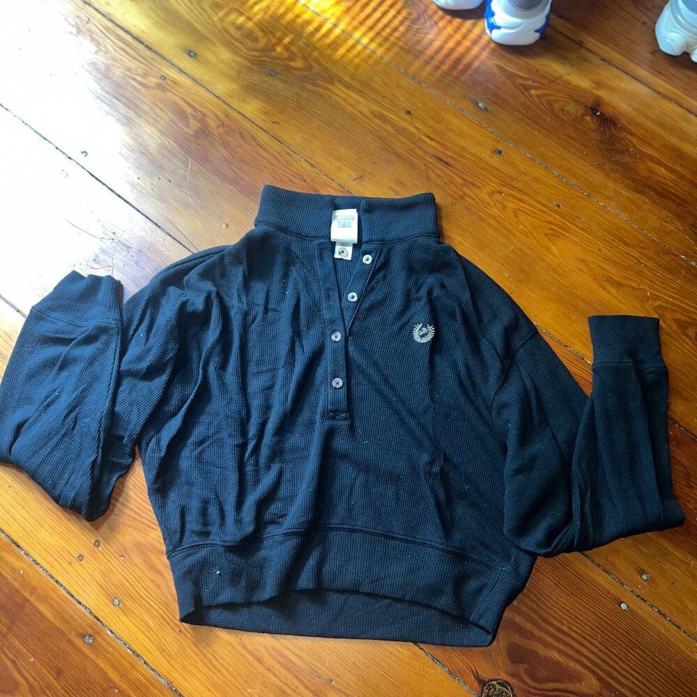 VS Pink Sleepwear Waffle Knit Button Up